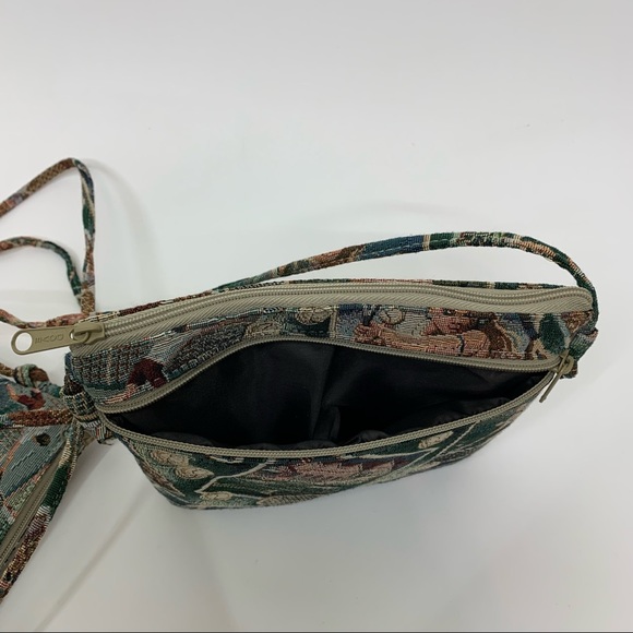 Dove Rare Vintage Two Piece Set Tennis Graphic Tapestry Crossbody Bag Purses - Picture 8 of 14